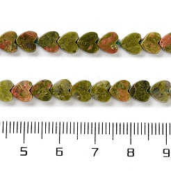 天然石ユナカイトビーズ連売り  ハート  6x6x3mm  穴：1mm  約69~71個/連  14.57''~14.96''（37~38センチメートル）&nbsp;G-M403-A23-02