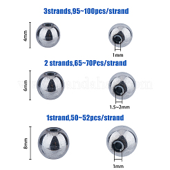 3 Sizes Electroplated Non-magnetic Synthetic Hematite Beads&nbsp;G-FH0001-97