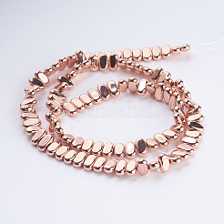 Electroplate Non-magnetic Synthetic Hematite Beads Strands&nbsp;G-J382-4x8x2mm-B
