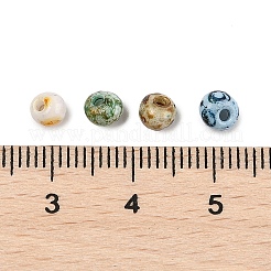 ピカソガラスシードビーズ  丸い穴  ティアドロップ  ミックスカラー  5x4.5x4mm  穴：1.4mm  120個/セット&nbsp;SEED-Q038-03A