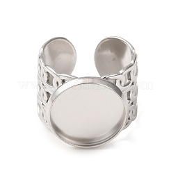 304 Stainless Steel Cable Chain Cuff Ring Components&nbsp;SA-CBA94B1-01P-04