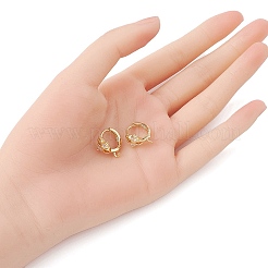Brass Micro Pave Clear Cubic Zirconia Hoop Earring Findings&nbsp;ZIRC-YW0001-06G