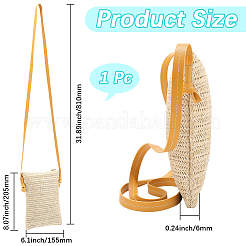 ストロージッパークロスボディバッグ  アウトドアスポーツバッグ  長方形  モカシン  810mm  バッグ：205x155x6mm&nbsp;AJEW-WH20019-41