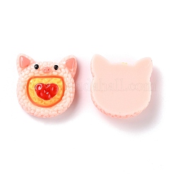 樹脂カボション  模造食品  豚の頭型の巻き寿司  桃パフ  25.5x24.5x9.5mm&nbsp;LS-CRES-P020-03C