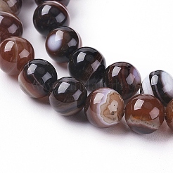 Natural Striped Agate/Banded Agate Beads Strands&nbsp;X-G-G582-8mm-45