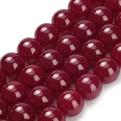 Lab Grown Red Corundum Beads Strands&nbsp;G-L634-B03-12mm