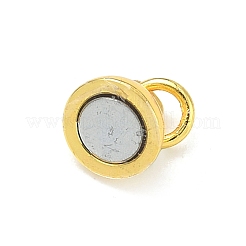 真鍮製マグネットクラスプ  長持ちメッキ  ラックめっき  ラウンド  ゴールドカラー  11x6x6mm  丸カン：4x1ミリ  内径：2mm&nbsp;KK-G557-40G