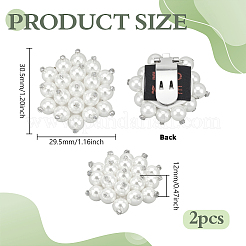 2Pcs Flower Resin Pearl Shoe Decorations&nbsp;FIND-FG0005-39B