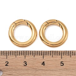 イオンプレーティング（IP）316ステンレス鋼スプリングゲートリング  リング  18KGP本金メッキ  20x3.5mm&nbsp;X-STAS-M296-01G-A