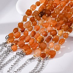Natural Red Aventurine Beaded Bracelets for Women&nbsp;G-P563-07P-07