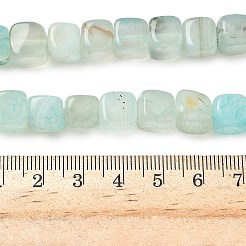 天然石ドラゴンアゲート瑪瑙ビーズ連売り  染め＆加熱  キューブ  淡いターコイズ  9~10x9~10x9~10mm  穴：1mm  約40個/連  14.37''（36.5センチメートル）&nbsp;G-G177-E05-05