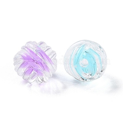 UVメッキの虹色の透明アクリルビーズ  ラウンド  ボール  15mm  穴：3mm  259個/ 500g&nbsp;OACR-H112-08C