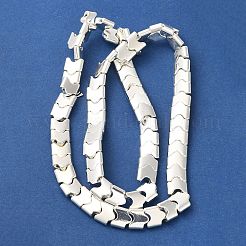電気めっき合成非磁性ヘマタイト ビーズ 連売り  波形  2穴  銀メッキ  8x8x3mm  穴：1mm  約71個/連  15.75''（40センチメートル）&nbsp;G-I364-E01-S