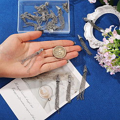 16Pcs 8 Styles Tibetan Style Zinc Alloy Tassels Big Pendants&nbsp;TIBEP-PH0001-91