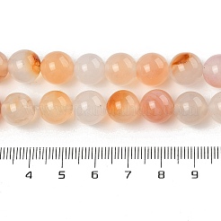 天然石赤瑪瑙ビーズ連売り  ラウンド  10mm  穴：0.8mm  約38個/連  15.08''（38.3センチメートル）&nbsp;G-A248-A06-03
