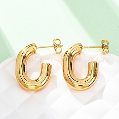 201 Stainless Steel Half Hoop Earrings&nbsp;EJEW-C501-16G-A