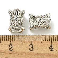 Rack Plating Brass Micro Pave Cubic Zirconia Beads&nbsp;KK-K386-05P