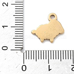 304ステンレススチールエナメルペンダント  動物チャーム  ゴールドカラー  羊  13x14x1.5mm  穴：2mm&nbsp;LS-STAS-G374-01G-01