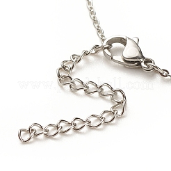 304 Stainless Steel Bees Charm Anklet with Round Natural White Jade Beads for Women&nbsp;AJEW-AN00498-02