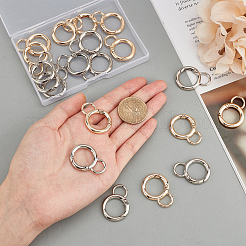 20Pcs 2 Colors Alloy Spring Gate Ring&nbsp;KEYC-NB0001-16