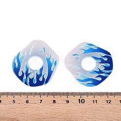 印刷されたアクリルパーツ  菱形  ドジャーブルー  37.5x35~36x2mm  穴：1.5mm&nbsp;OACR-T028-08C