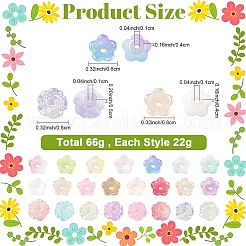 66G 3 Styles ABS Plastic Bead Caps&nbsp;KY-YW0002-25