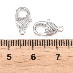 真鍮カニカン  ハート  プラチナメッキ  12.5x7.5x3.5mm  穴：1.2mm&nbsp;KK-H287-08E-P
