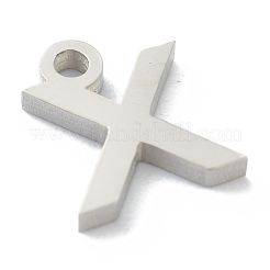 変色しない304ステンレススチールチャーム  ギリシャ語のアルファベット  ステンレス鋼色  文字.c  9.5x8.5x1.5mm  穴：1.5mm&nbsp;STAS-G244-01C
