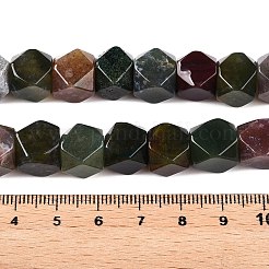 天然石インディアン瑪瑙ビーズ連売り  多面カットキューブ  10~11x10~11x9.5~11mm  穴：0.8mm  約20個/連  8.23''（20.9センチメートル）&nbsp;G-T138-58