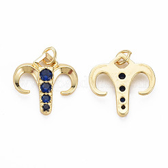 Brass Micro Pave Cubic Zirconia Pendants&nbsp;KK-T004-107G-02