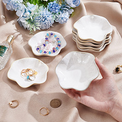 Flower Porcelain Jewelry Plate&nbsp;AJEW-WH0709-056