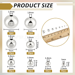 8種類の真鍮スペーサービーズ  長持ちメッキ  ラウンド  925銀メッキ  2.3~10x2~10mm  穴：1~1.8mm&nbsp;KK-BC0014-99S