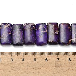 ナチュラルインペリアルジャスパービーズ連売り  染め  長方形  2穴  紫色のメディア  20~20.5x10~10.5x5~5.5mm  穴：1mm  約20個/連  8.15~8.46''（20.7~21.5センチメートル）&nbsp;G-H354-01A-07