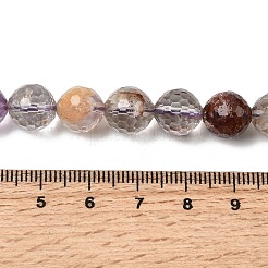 Natural Purple Phantom Quartz Purple Lodolite Quartz Round Beads Strands&nbsp;G-Z127-B01-10mm
