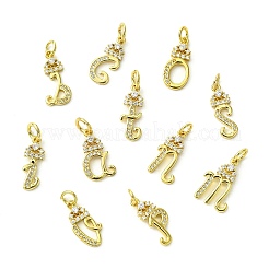 26Pcs 26 Styles Brass Micro Pave Cubic Zirconia Pendants&nbsp;KK-CJ0002-50