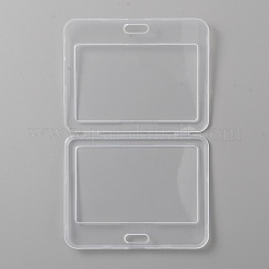 透明なプラスチックのIDカードホルダー  名前キーカードタグホルダー  長方形  水平  透明  101x79x5mm  穴：5x16mm  内径：53x84.5mm&nbsp;AJEW-WH0314-129B