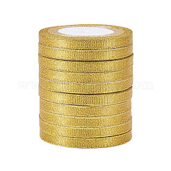 グリッターメタリックリボン  ラメリボン  ゴールド  3/8インチ（9~10mm）  約25ヤード/ロール  10のロール/グループ&nbsp;OCOR-T001-10mm-JC
