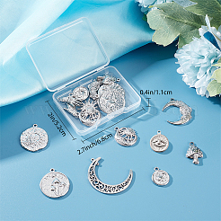20Pcs 10 Style 304 Stainless Steel Pendants&nbsp;STAS-SC0004-80P
