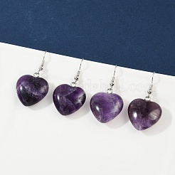 Natural Amethyst Dangle Earrings&nbsp;EJEW-E218-06P