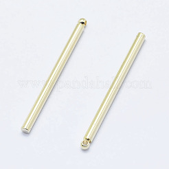 真鍮製ペンダント  長持ちメッキ  18KGP本金メッキ  ニッケルフリー  スティック  30x2mm  穴：1mm&nbsp;KK-G331-77G-NF