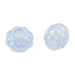 電気メッキアクリル製ヨーロピアン大穴ビーズ  パールカラーの  花  ミックスカラー  12x12x8mm  穴：5mm&nbsp;OACR-N010-059