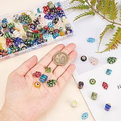 5 Strands 5 Style Rectangle Handmade Millefiori Glass Beads Strands&nbsp;LK-OC0001-10