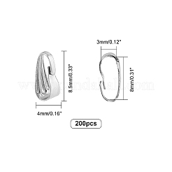 304ステンレススチールスナップオンベイル  ステンレス鋼色  8.5x4x3.5mm  穴：3x8mm  200個/箱&nbsp;STAS-UN0016-14P