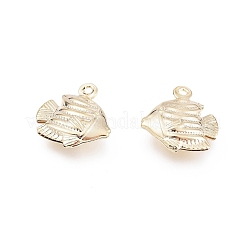 304ステンレスペンダント  中空魚  ゴールドカラー  18x17x6mm  穴：1.2mm&nbsp;STAS-H413-15G