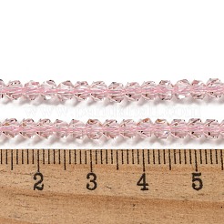 電気メッキガラスビーズセット  パール光沢メッキ  多面カット  スター  ピンク  3x4x4mm  穴：1mm  約98個/連  12.60''（32センチメートル）&nbsp;GLAA-Q105-02R