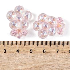 透明エポキシ樹脂フラワーデコデンカボション  グリッターパウダー付き  ピンク  25x19.5x6.5mm&nbsp;CRES-M034-06A