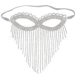 Alloy Rhinestone Chain Tassel Face Eye Mask for Women&nbsp;AJEW-WH20006-209P