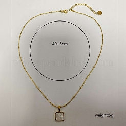 Natural Shell Square Pendant Necklace&nbsp;EH4295-1
