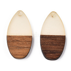 Walnut Wood & Luminous Glow in the Dark Resin Pendants&nbsp;RESI-N039-77