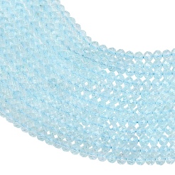 天然トパーズビーズ連売り  ロンデル  多面カット  3x2.5mm  穴：0.1mm  約131個/連  12.99''（33センチメートル）&nbsp;G-Z152-D02-01
